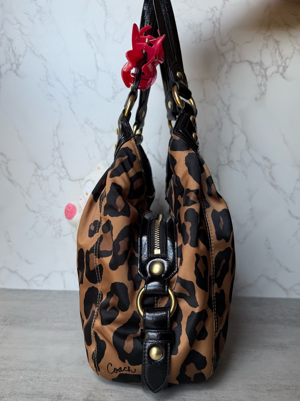 NWOT Coach Leopard Print Madison Hobo Bag - Picture 10 of 11